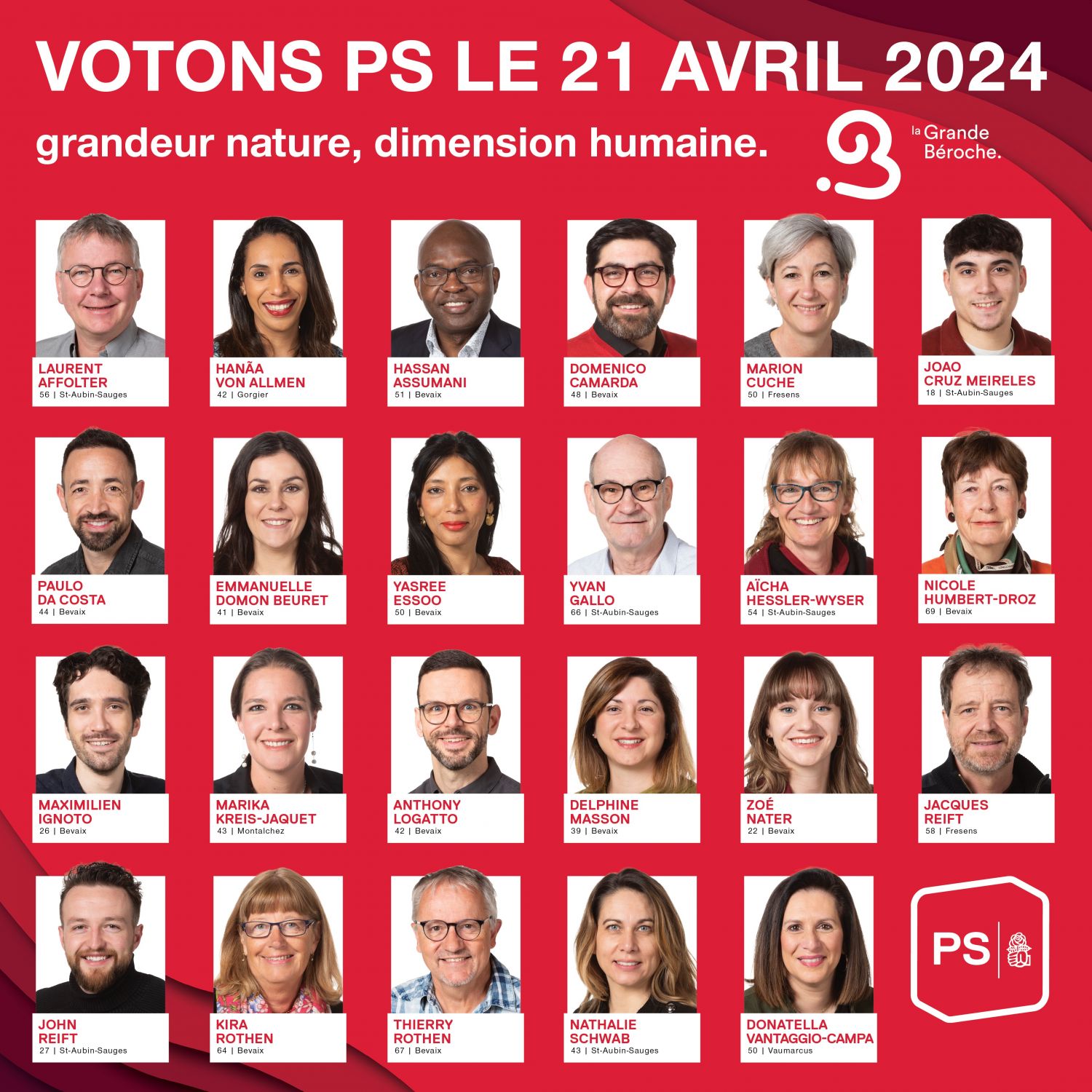 Elu-es, groupe socialiste pour la législature 2024-2028